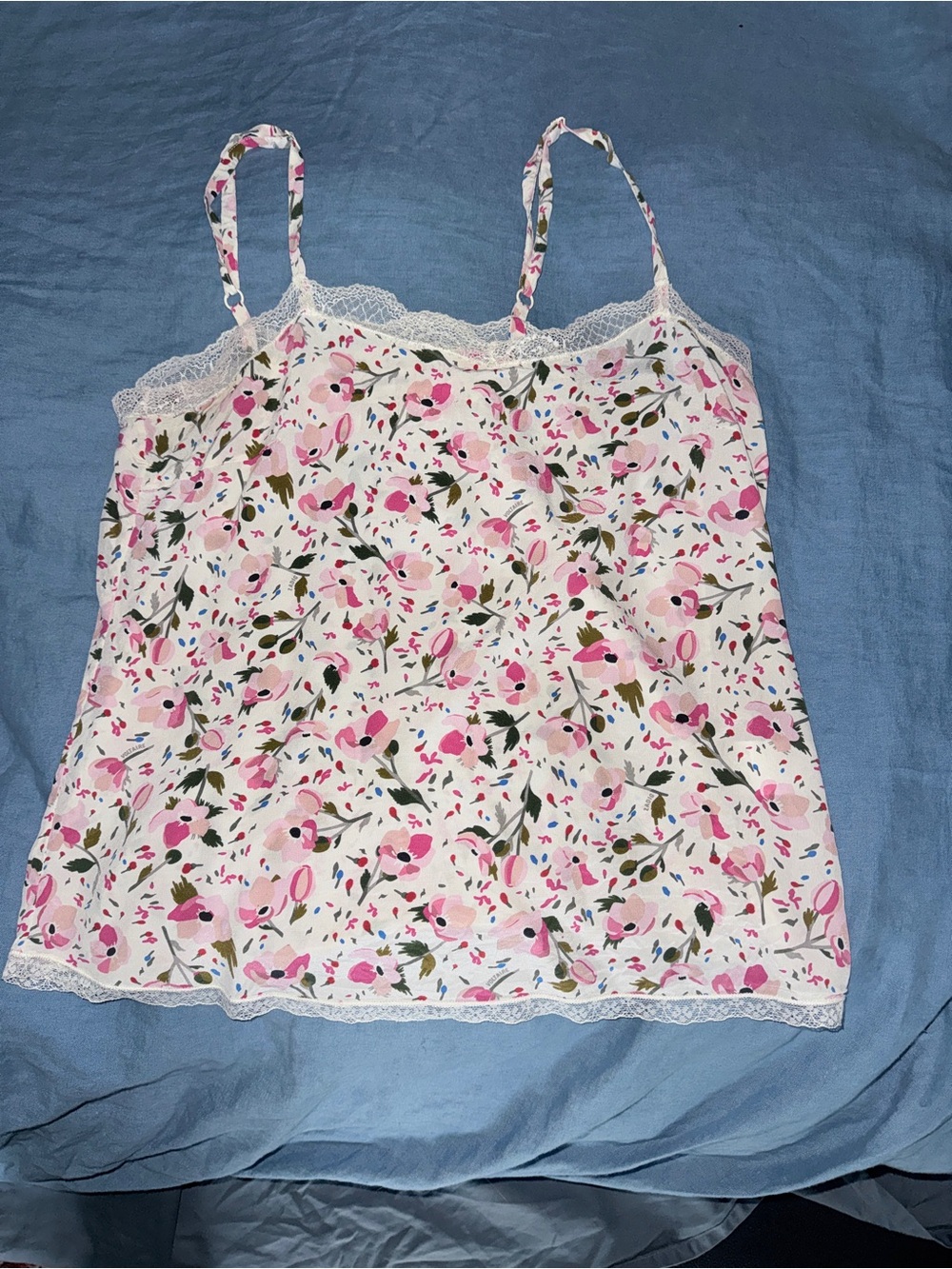 Zadig & Voltaire Pink Floral Lace-Trim Cami